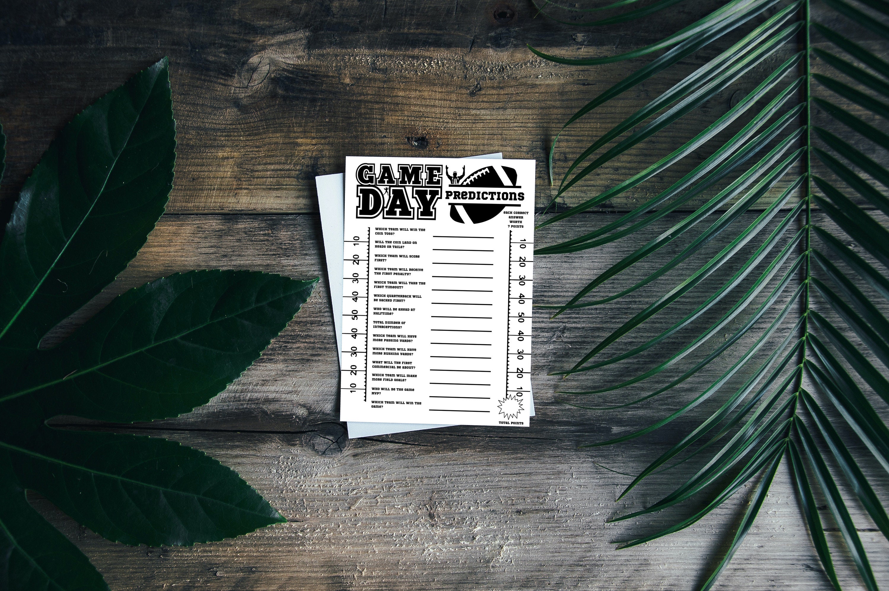 Super Bowl Predictions Game ~ Football Party Games ~ Printable Digital ...