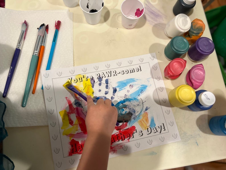 Father's Day Handprint Coloring Pages Printable Digital Download 4