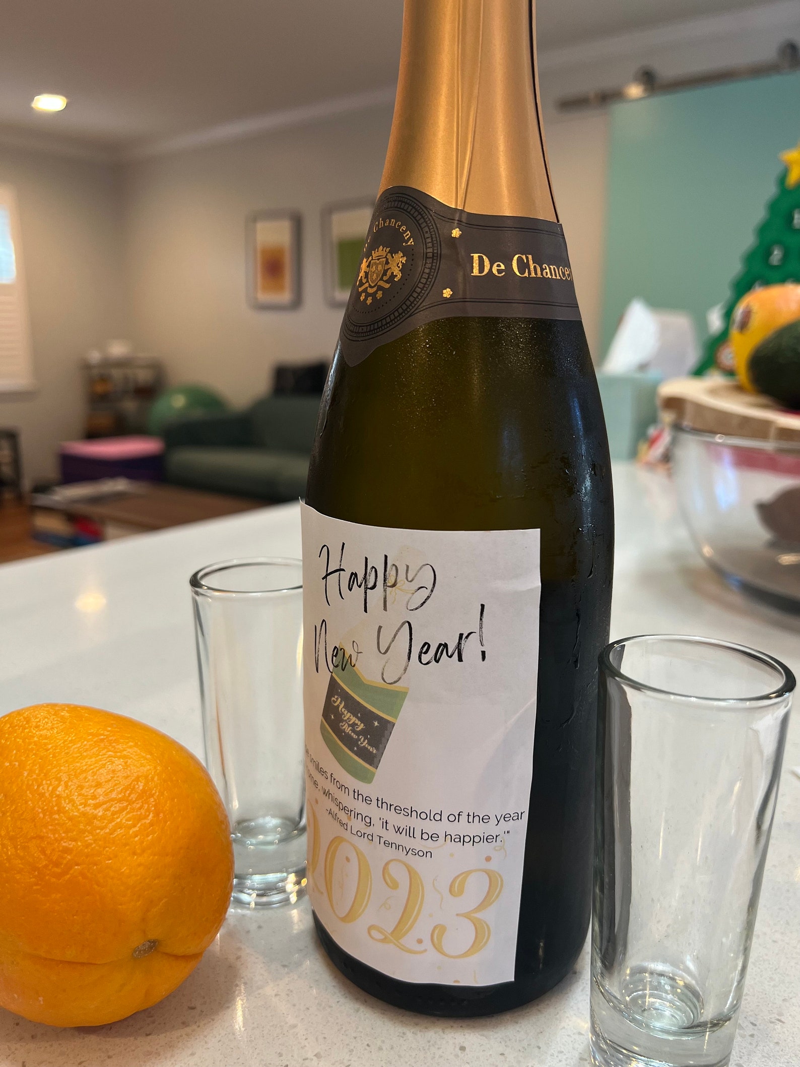 Host Name Labels New Year's Eve Champagne Labels ~ Host Gift ~ Printable Digital ...