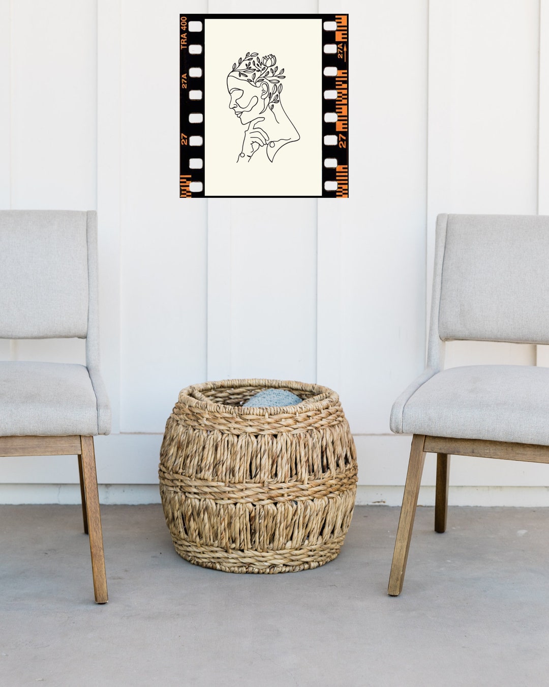 Floral Neutral Minimalist Woman Face Line Art Canvas Print - Etsy