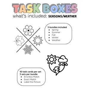 Weather Task Box Seasons/weather Task Box Activities - Etsy Australia