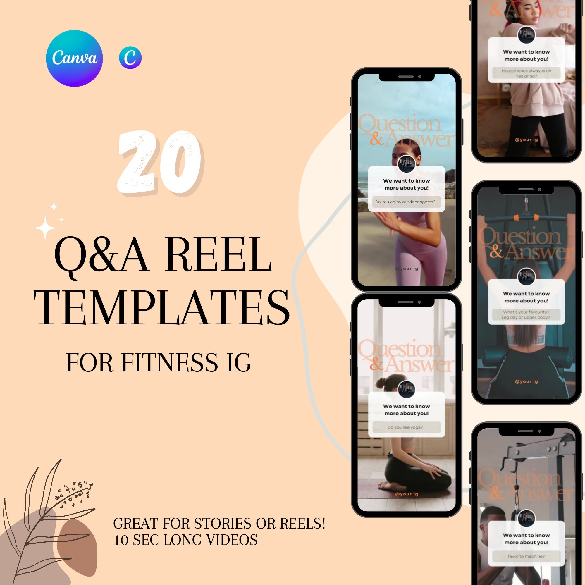 20 Instagram Reel Template Reel Template Editable in Canva