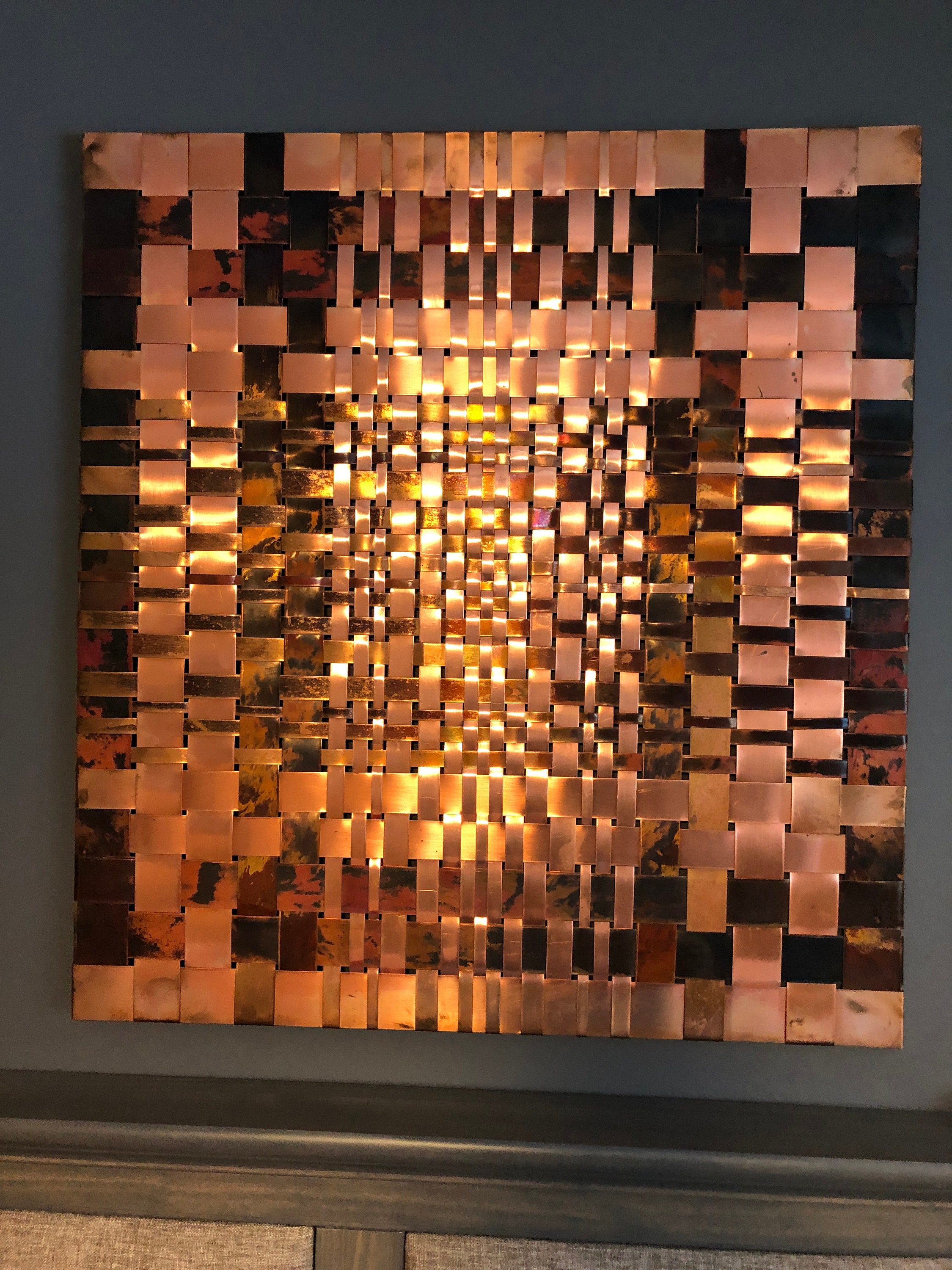 Copper Wall Decor, Metal Wall Art, Copper Weave Wall Art,handmade Wall