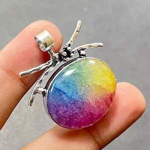 Solar Quartz 925 Sterling Silver Pendant Necklace - Handmade Gemstone