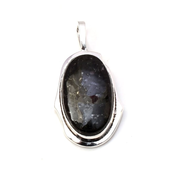 Nuummite Gemstone 925 Sterling Silver Pendant Necklace For Christmas Gift Natural Nuummite Handmade Pendant