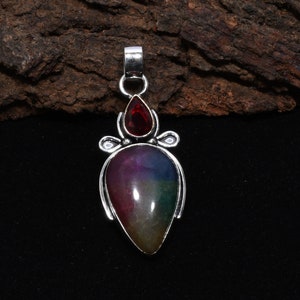 Solar Quartz 925 Sterling Silver Pendant Necklace - Handmade Gemstone