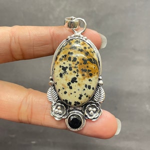 Dalmatian Jasper Gemstone 925 Sterling Silver Pendant Necklace For Christmas Gift Natural Dalmatian Jasper Handmade Pendant