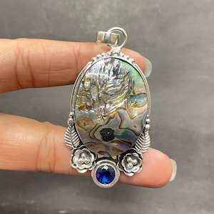 Abalone Shell Gemstone 925 Sterling Silver Pendant Handmade Gemstone Jewelry Abalone Shell Silver Pendant Gift for Her Jewels Gift for mom