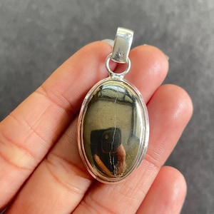 Apache Pyrite Gemstone 925 Sterling Silver Pendant Handmade Silver Necklace Gift for Her Apache Pyrite Jewelry Apache Pyrite pendant For Mom