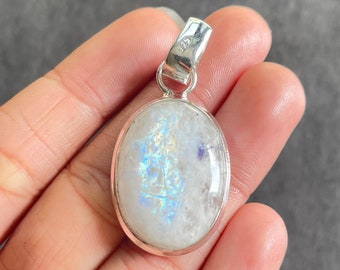 Handmade Moonstone 925 Sterling Silver Pendant Necklace