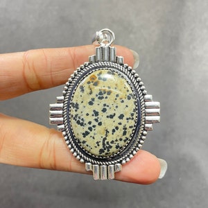 Dalmatian Jasper Gemstone 925 Sterling Silver Pendant Necklace For Christmas Gift Natural Dalmatian Jasper Handmade Pendant