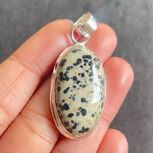 Dalmatian Jasper Gemstone 925 Sterling Silver Pendant Necklace For Christmas Gift Natural Dalmatian Jasper Handmade Pendant, Silver Pendant