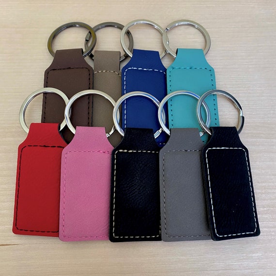 Blank Leatherette Key Tags, Laser Engravable Faux Leather Keychain,  Rectangle or Oval Tags With Key Ring, Bulk Craft Supplies 