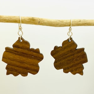Walnut Wood Leaf Earrings, Wooden Jewelry, Wooden Earrings, Nature Lover, Sterling Silver, Gifts for Her, Minimalist, Nature Inspired