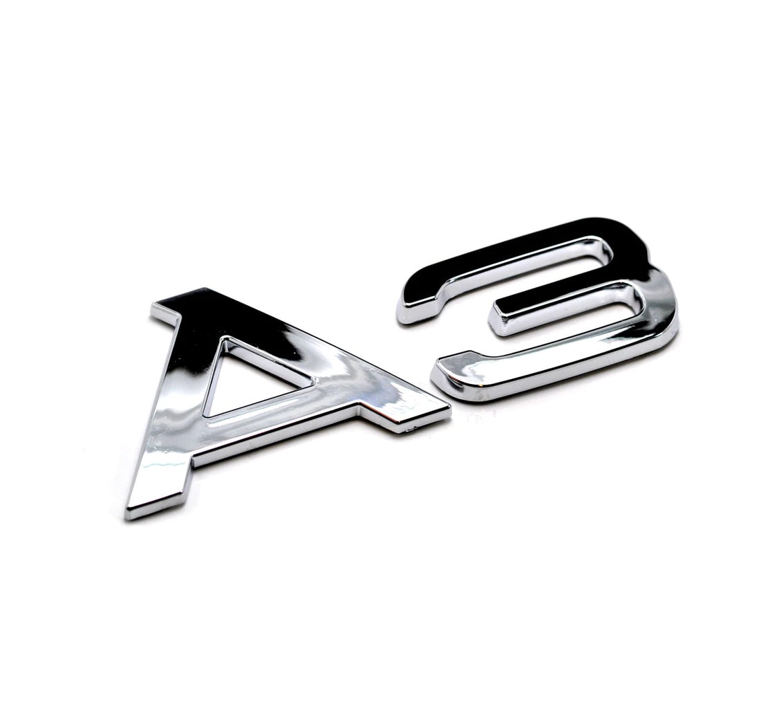Silver Chrome A3 TFSI Lettering Rear Boot Lid Trunk Badge Emblem For A3 Models