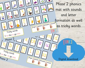 Phase 2 phonics mat to support your child with early literacy skills