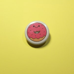 Kawaii Donut, Metal Backed Pin