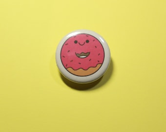Kawaii Donut, Metal Backed Pin