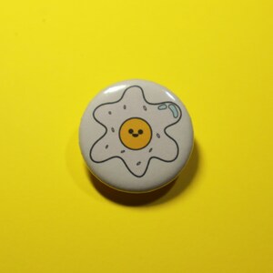 Kawaii Sunny Side Up Egg, Metal Backed Pin