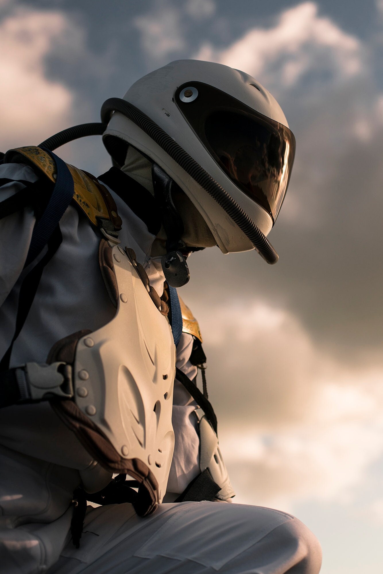 Portrait d'astronaute, Montagne, Espace, Cadre Bois, Dibond, Caisse Américaine