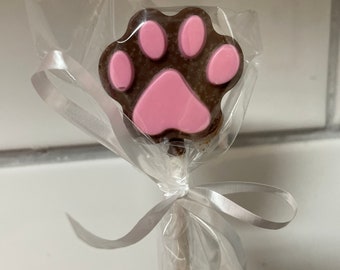 Dog Paw Chocolate Lollipops