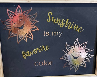 SUNSHINE is my FAVORITE COLOR Sign Insert Only - Interchangeable Sign Insert, Holidays, Seasons, Celebrations, Rustic Home Décor