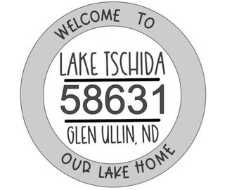 WELCOME To Our LAKE HOME Zip Code Custom Sign Insert Only - Interchangeable Sign Insert, Holidays, Seasons, Celebrations, Rustic Home Décor