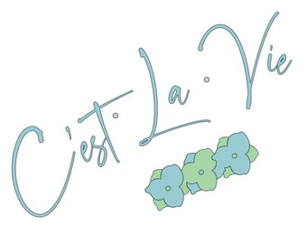 C'EST LA VIE Hydrangea Sign Insert Only - Interchangeable Sign Insert, Holidays, Seasons, Celebrations, Rustic Home Décor