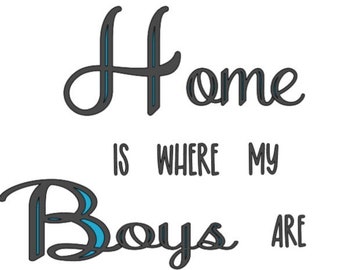 HOME Is Where MY BOYS Are Sign Insert Only - Interchangeable Sign Insert, Holidays, Seasons, Celebrations, Rustic Home Décor