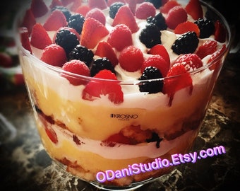 Easy Peasy BERRY TRIFLE Homemade Recipe - Digital Download - Printable