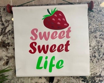 Sweet Sweet Life Scroll Sign - Create Your Own Custom Quote Canvas Hanging Sign - Personalized