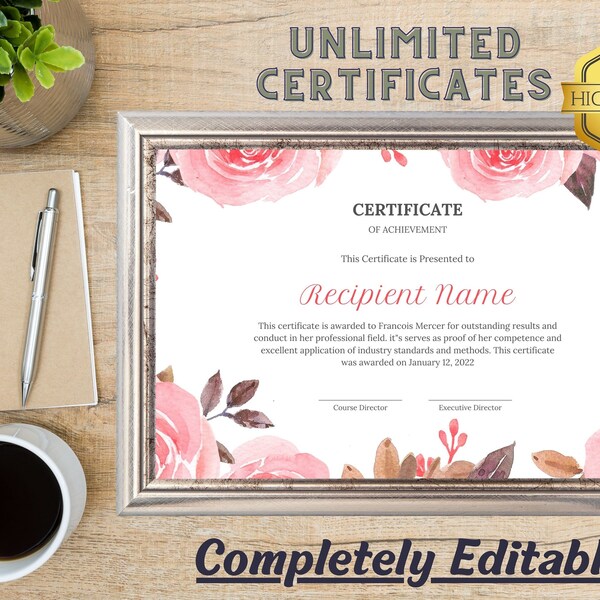 Triumph Certificate of Completion Template Etsy