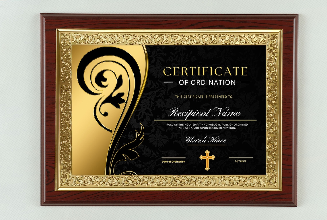 Certificate of Ordination Pastor Ordination Certificate Non Certificate of Ordination Pastor Ordination Certificate Non