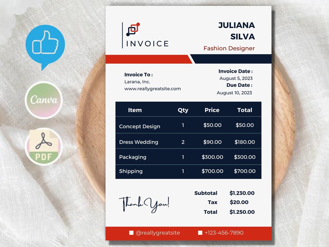 Invoice Template Business Invoice Writeable Invoice Invoice Receipt ...