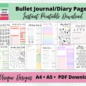 Ultimate 49 Mood Tracker Printable Bullet Journal 2022 | Yearly Bundle ...
