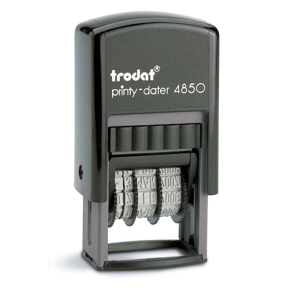 Personalised 1 Line Trodat 4850 Self Inking Custom Text Date Stamp in 6 Ink Colours