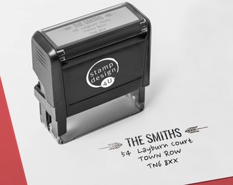 Personalised Self Inking Address Rubber Stamp with Arrow design