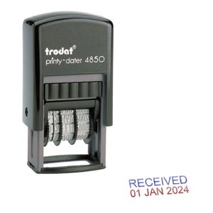 Tampon dateur personnalisé interchangeable 1 ligne Trodat 4850 auto-encreur personnalisé en 6 couleurs d'encre