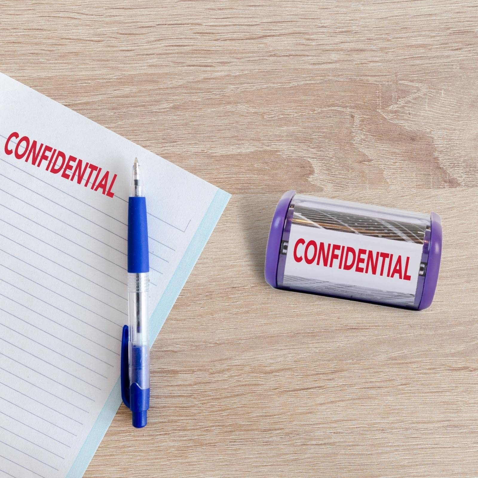 PRIVATE & CONFIDENTIAL Stamp Red Ink Imprint 11 38 X 14mm Word Stamp - View #3