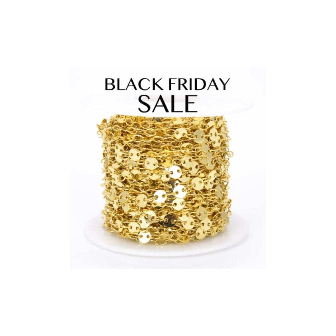 Sequin Disc GOLD FILLED Chain 4mm 18K Gold Bulk Gold Chain Highest