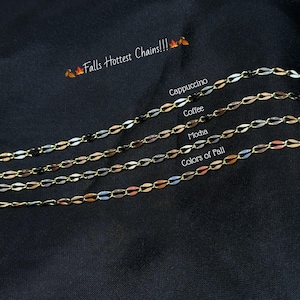 18K Gold Filled & Silver Enamel Chain • Permanent Jewelry Bulk Chain • Non Tarnish • USA Made • Premium Quality • Largest Color Variety