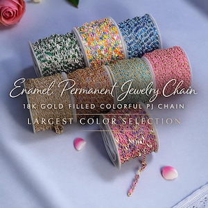 Enamel Permanent Jewelry Chain | 18K Gold Filled Colorful PJ Chain | Largest Color Selection