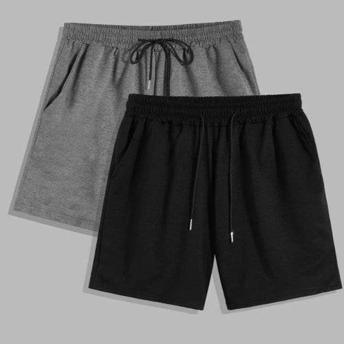 Men's 2pc Set of Solid Drawstring Shorts - Etsy