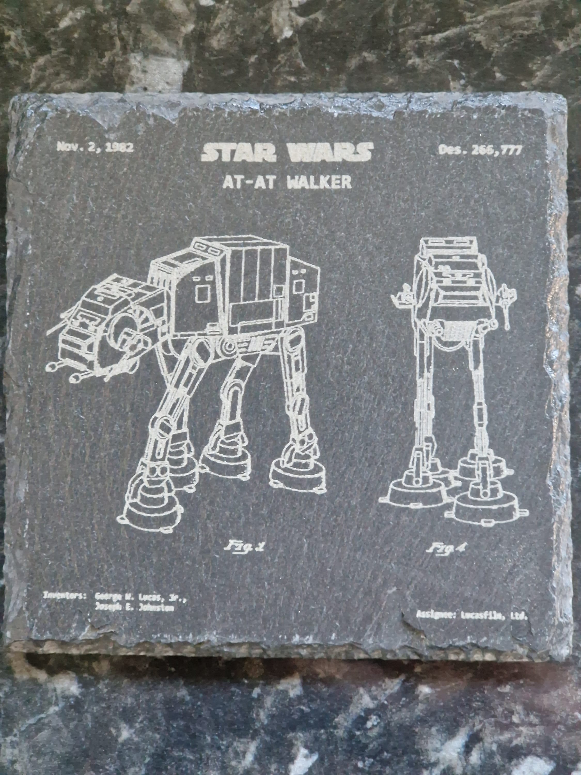 Star Wars AT-AT Atat Blueprint Imperial Walker Slate Coaster - Etsy