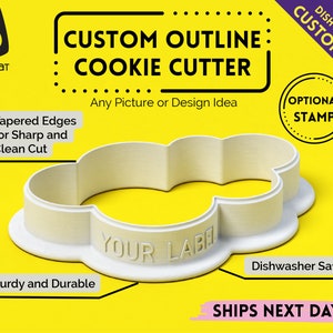 Custom cookie cutter and personalised cookie stamp