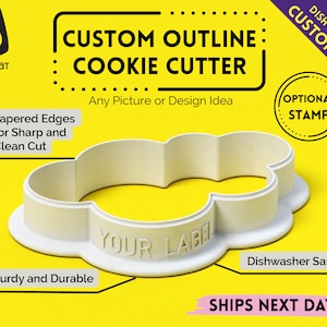 Custom cookie cutter and personalised cookie stamp