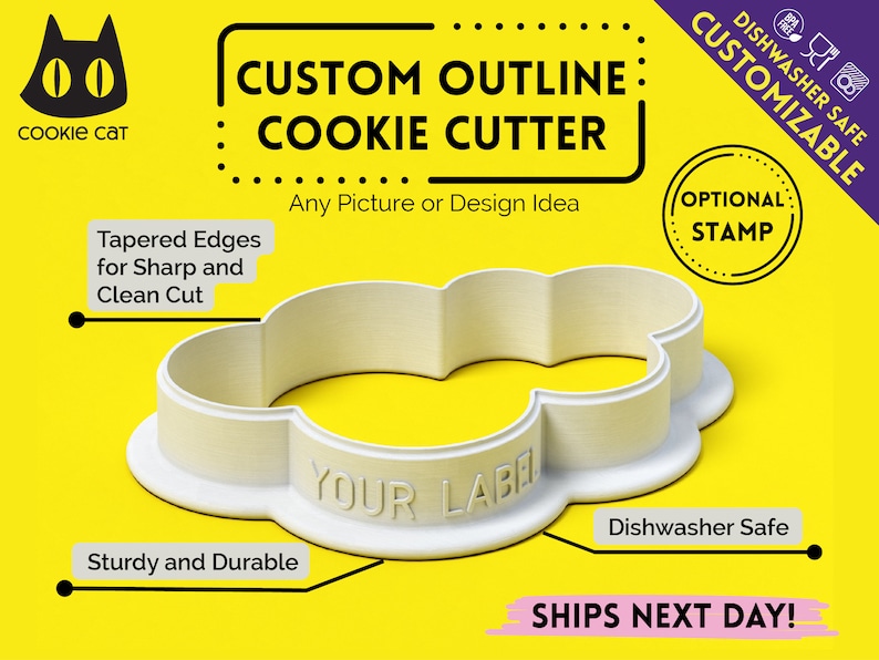 Custom cookie cutter and personalised cookie stamp