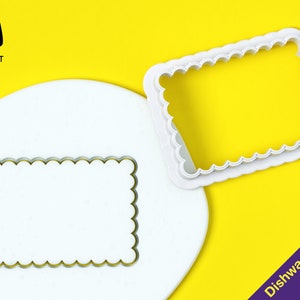 Tagliabiscotti rettangolo smerlato | Tagliabiscotti | Taglia fondente | Taglierina per argilla | Lavabile in lavastoviglie | Set: 3 cm, 5 cm, 7 cm, 9 cm, 11 cm