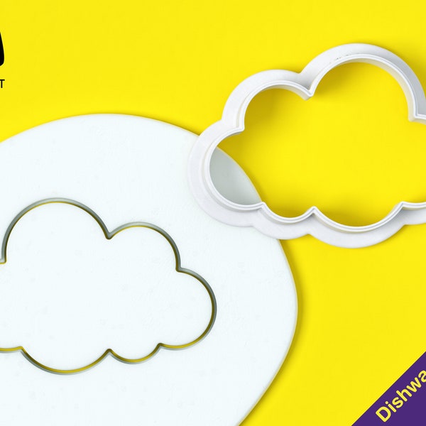 Cloud Cookie Cutter | Ideal for Biscuits, Fondant, Clay, Soap | Dishwasher safe | Set: 3 cm, 5 cm, 7 cm, 9 cm, 11 cm
