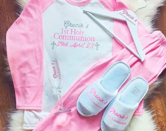 GIRLS personalised first communion pyjamas (jammies only)